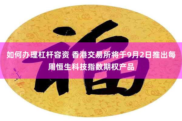 如何办理杠杆容资 香港交易所将于9月2日推出每周恒生科技指数期权产品