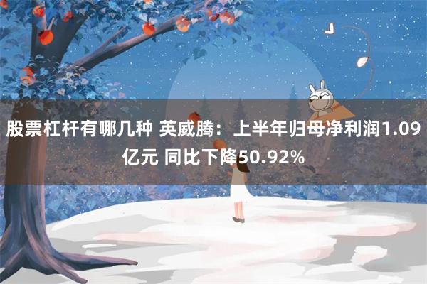 股票杠杆有哪几种 英威腾：上半年归母净利润1.09亿元 同比下降50.92%