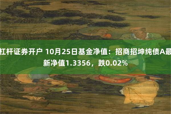 杠杆证券开户 10月25日基金净值：招商招坤纯债A最新净值1.3356，跌0.02%