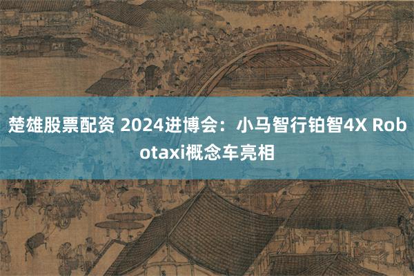 楚雄股票配资 2024进博会：小马智行铂智4X Robotaxi概念车亮相