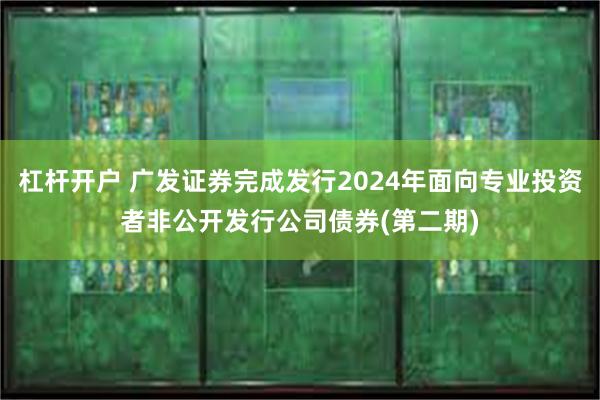 杠杆开户 广发证券完成发行2024年面向专业投资者非公开发行公司债券(第二期)