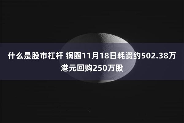 什么是股市杠杆 锅圈11月18日耗资约502.38万港元回购250万股